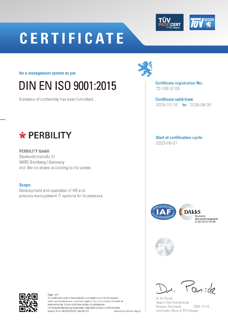 DIN EN ISO 9001 certificate