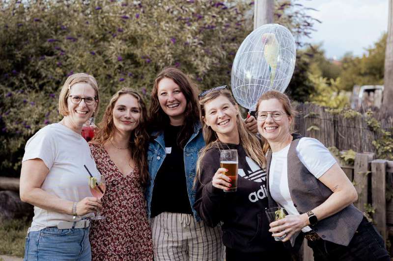 Employees at the summer party
