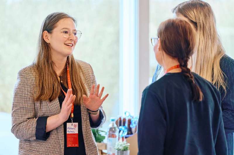 Customers during a conversation