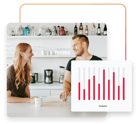 Mitarbeiter und Grafik zum Thema Digitales Lernen