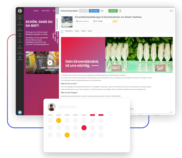 Screenshot of the onboarding platform