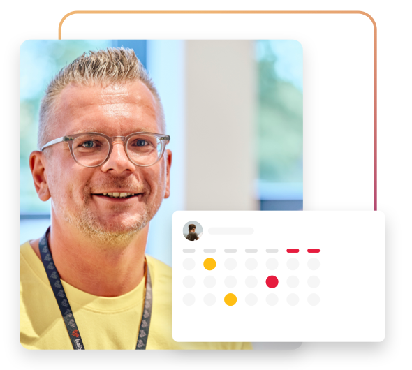 Mitarbeiter und Grafik zum Thema Pre- und Onboarding