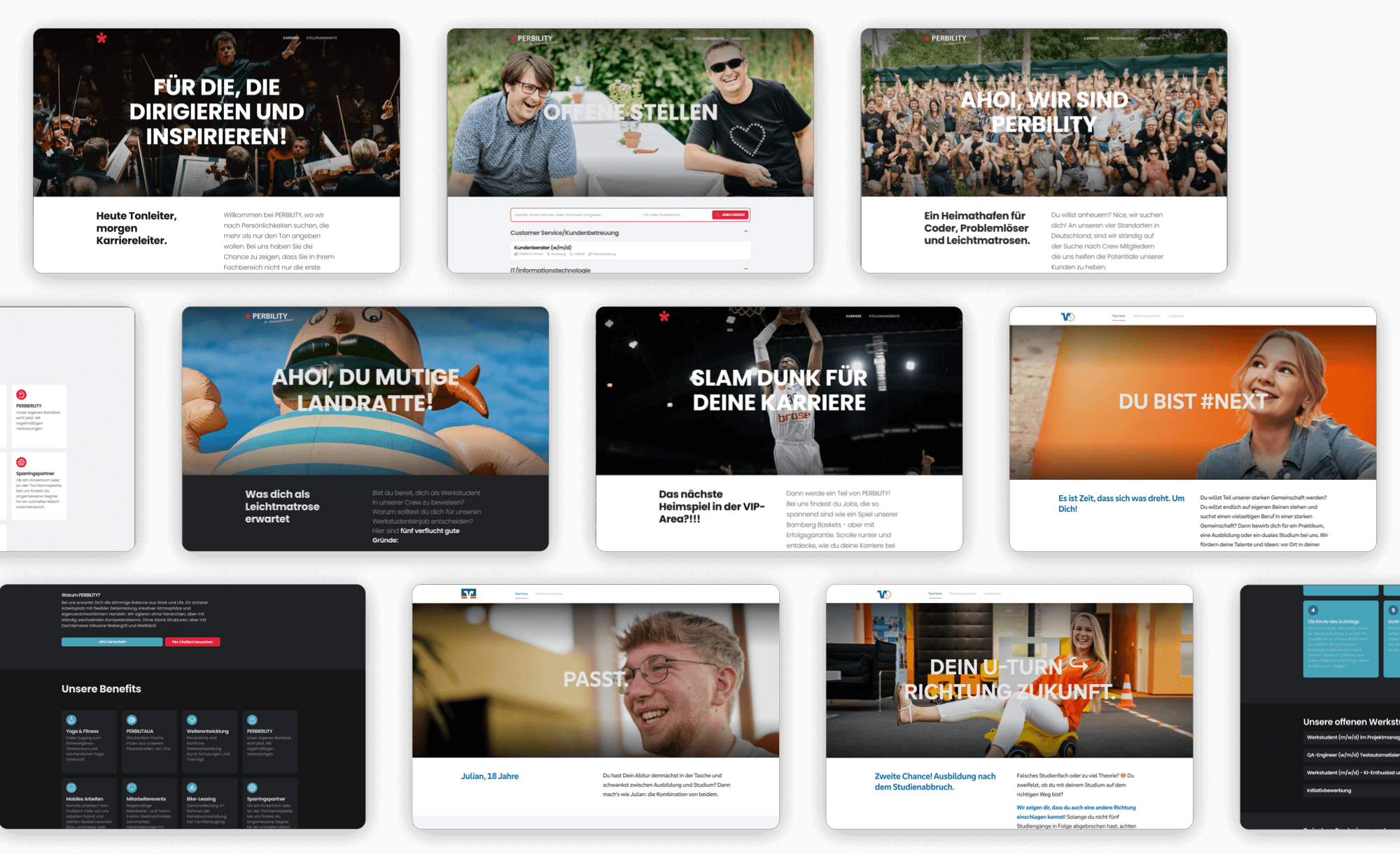 Überblick über verschiedene Recruiting-Seiten
