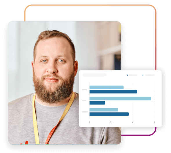 Mitarbeiter und Grafik zum Thema Mitarbeiter entwickeln